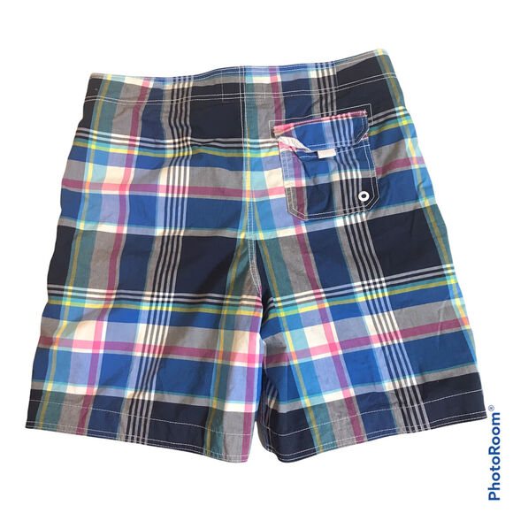 Abercrombie Fitch Mens Large Mesh-Lined Board Shorts Swim Trunks Colorful Plaid - Picture 3 of 6